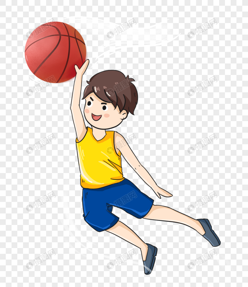 打籃球的男孩