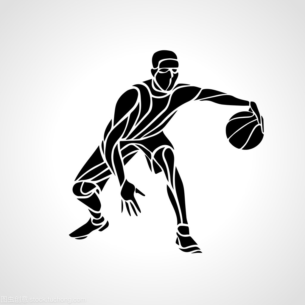 籃球運動員抽象剪影